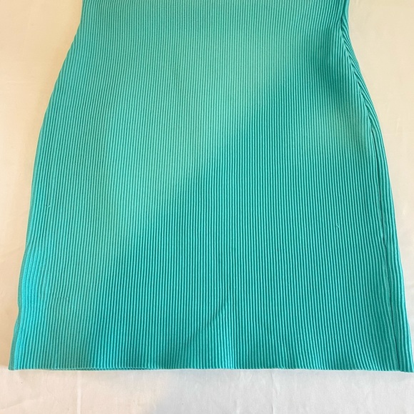 ARITZIA BABATON Scuplt Knit Tank Mini Dress in Turquoise - Picture 6 of 11